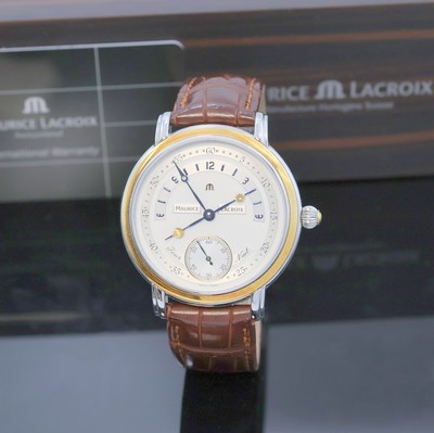 MAURICE LACROIX Herrenarmbanduhr Jour et Nuit Referenz MP7058, Schweiz verk. lt. beil. Garantie 02/2007, Handaufzug, beids. vergl. Edelstahlgeh., ...