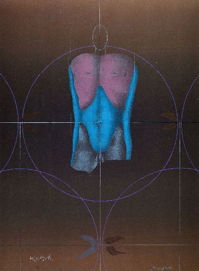 Paul Wunderlich, 1927-2010, Farblithographie, "Süßer Lorbeer", 1972, im Druck und handsigniert, unter Glas gerahmt 100x70 cm