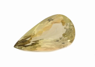 Loser gelber Zoisit, ca. 2.78 ct, facett. Tropfen, 12.85 x 7.05 x 4.57 mm, Herkunft Tansania, keine Anzeichen für Erhitzung, Gemological ...