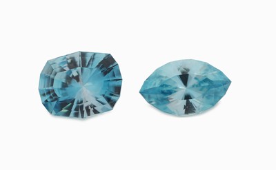 Lot 2 lose blaue Zirkone, zus. ca. 5.68 ct, versch. Schliffformen