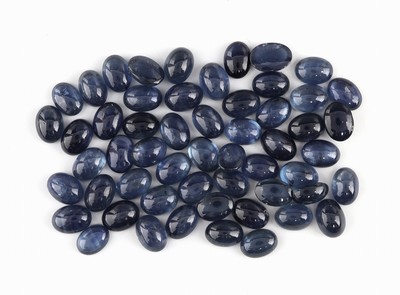 Lot lose Saphire, zus. ca. 65.62 ct, Cabochonsin versch. Größen und Farbnuancen