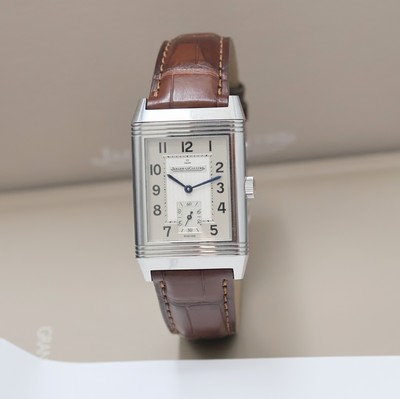 Jaeger-LeCoultre Reverso Grande Taille Armbanduhr Referenz 270.8.62 in Stahl, Schweiz um 2014, Handaufzug, Wendegeh. rückseitig m. Mandala-Grav., ...