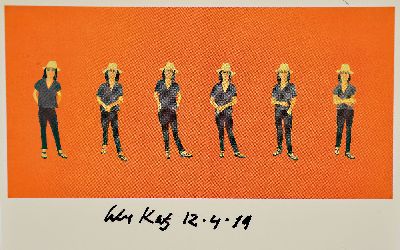 Alex Katz, geb. 1927, "Vivien", 2015 Kunstpostkarte, sign., ca. 10,5x14,5 cm
