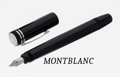 MONTBLANC Kolbenfüllfederhalter, Limited Edition 4810, Heritage 1912, Kappe und Korpus schwarzes Edelharz, zweistufiger Mechanismus zur Steuerung ...