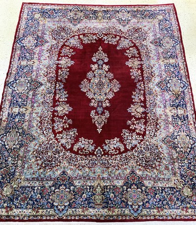 Kerman Lawar, Persien, Mitte 20.Jhd, Wolle auf Baumwolle, ca. 470 x 365 cm, EHZ: 2-3