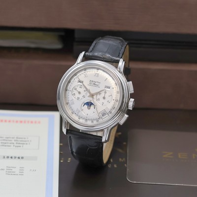 ZENITH hochfeiner Schaltradchronograph in Chronometerqualität Serie Chronomaster Referenz 01.0240.410, Schweiz verk. lt. beil. Pap. 08/2006, ...