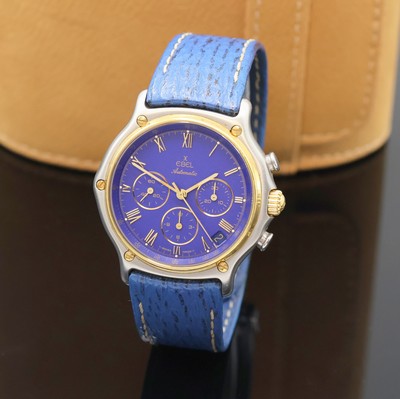 EBEL Herrenchronograph mit El Primero Werk in Stahl/Gold Referenz 1134901, Schweiz um 1990, Automatik, Boden aufgedr., orig. Lederband m. Faltschl., ...
