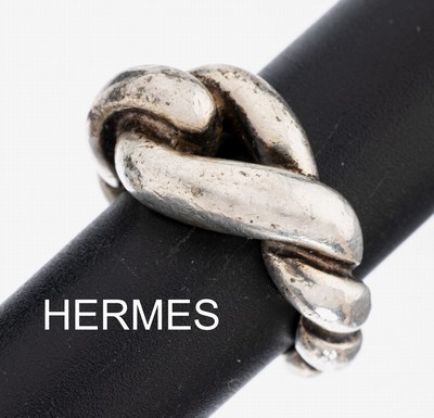 HERMES Ring, 925er Silber, Modell Chaine d'Ancre, RW 53, sign., Tragespuren