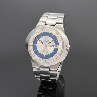 OMEGA Geneve Dynamic Herrenarmbanduhr in Edelstahl, Schweiz um 1970, Automatik, Monocoque-Geh. inkl. Gliederband m. Faltschl., 2-farb. Zifferbl., ...