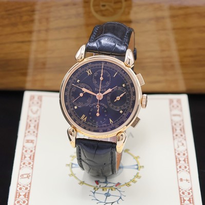 CHRONOSWISS Klassik Armbandchronograph in RoseG 750/000 Referenz CH 7441, Schweiz um 1995, Automatik, Boden u. Glasrand aufgedr., tropfenförmige ...