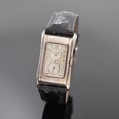 ROLEX seltene Herrenarmbanduhr Prince Chronometer in 925er Silber Referenz 971, Schweiz / England um 1939, Handaufzug, Rectangulärgeh., Boden ...