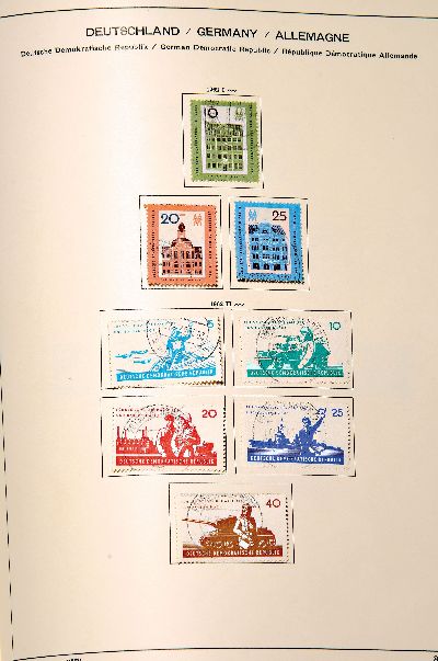 Briefmarken, DDR 1949-1972, gestempelt, 1 Schaubek-Album, mit allen Blöcken, viele Zusammendrucke, mit Goethe-Block 1949