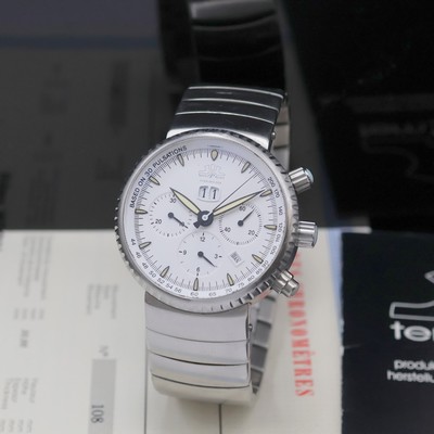 TEMPTION Cherubin-GDA auf 500 Stück limitierter Armbandchronograph in Stahl, Deutschland um 1995, Automatik, beids. vergl. Geh. inkl. orig. ...