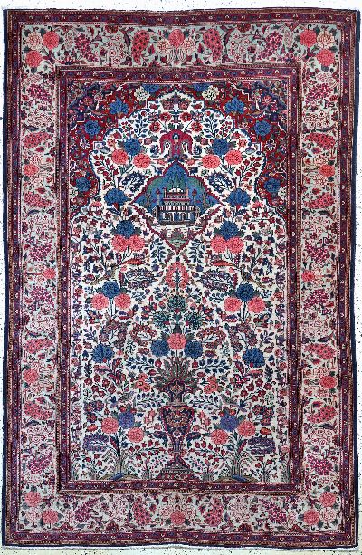 Keschan Kork fein, Persien, Anfang 20.Jhd, Korkwolle auf Baumwolle, ca. 200 x 133 cm, gereinigt, EHZ: 2-3