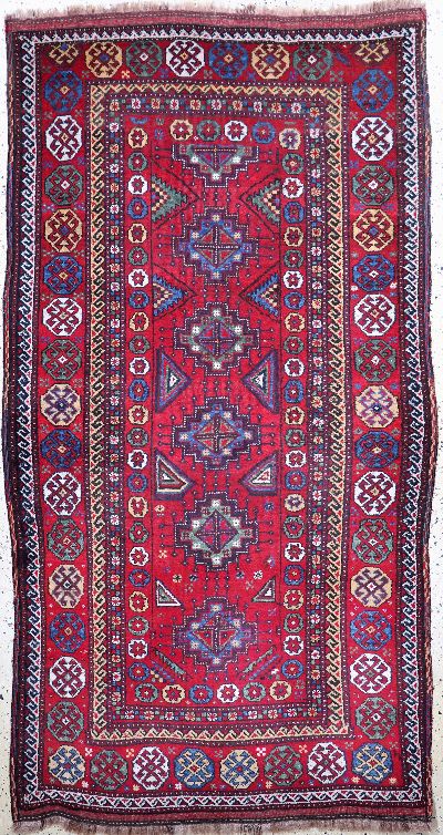 Kurdischer"Dorfteppich", Türkei, Anfang 20.Jhd, Wolle auf Wolle, ca. 235 x 125 cm, EHZ: 2