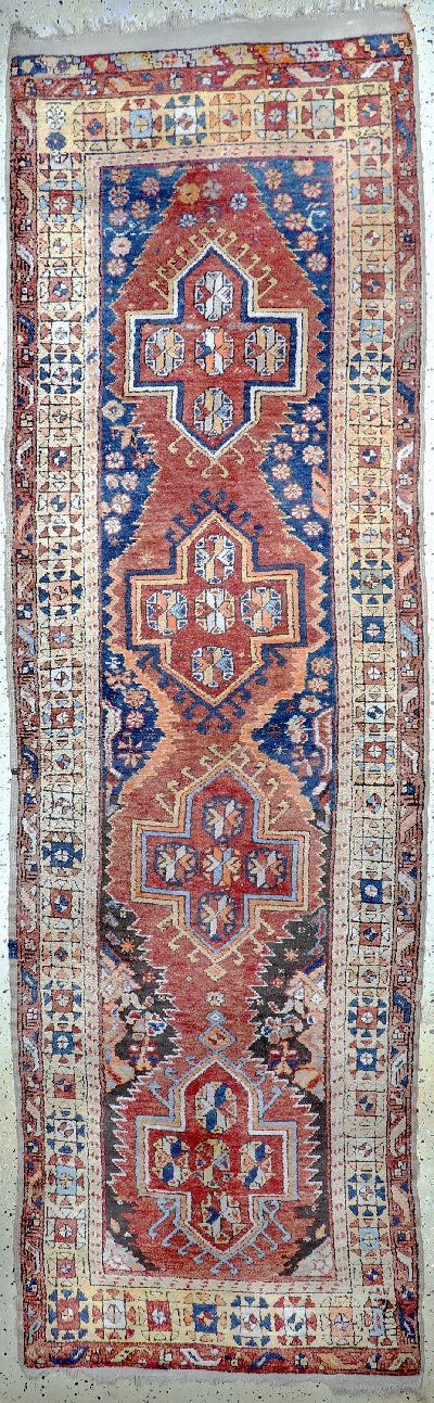 Antiker Kurt, Türkei, um 1900, Wolle auf Wolle, ca. 335 x 105 cm, EHZ: 2