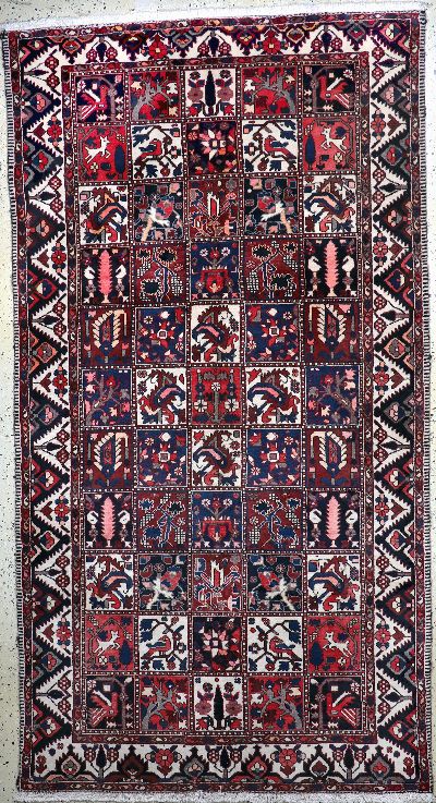 Felder Bachtiar, Persien, Mitte 20.Jhd, Wolle auf Baumwolle, ca. 290 x 155 cm, EHZ: 2,(Schrizi defekt)