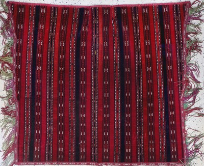 Yomud"Sattelauflage"antik, Turkmenistan, um1900, Wolle auf Wolle, ca. 113 x 130 cm, EHZ: 2