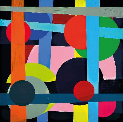 Jürgen Paas, geb. 1958 Krefeld, "Pop", 2008,Acryl auf Aludibond, Künstlerrahmen aus verzinkten Stahlleisten, Objekt 24x24 cm, unter Glas ...