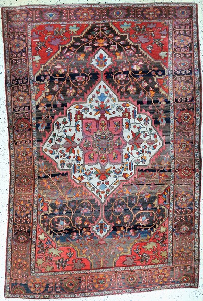 Antiker Farahan, Persien, 19.Jhd, Wolle aufBaumwolle, ca. 193 x 130 cm, EHZ: 2-3