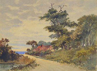 Carl Malchin, 1838 Kröpelin-1923 Schwerin, Landschaft an der Müritz, Aquarell auf Papier, rechts unten monogr., rückseitig Widmung: Ein Andenken ...