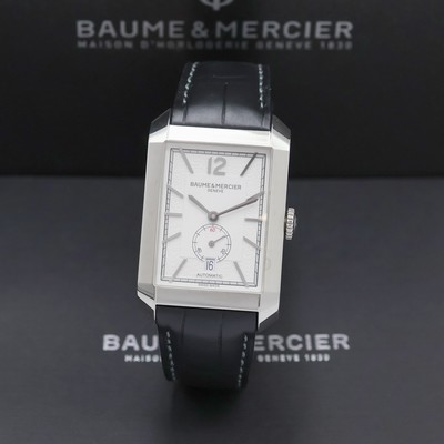 BAUME & MERCIER Herrenarmbanduhr Hampton Referenz 65889, Automatik, Schweiz um 2020, Edelstahlgeh. inkl. orig. Lederband m. dopp. Faltschl., 4-fach ...