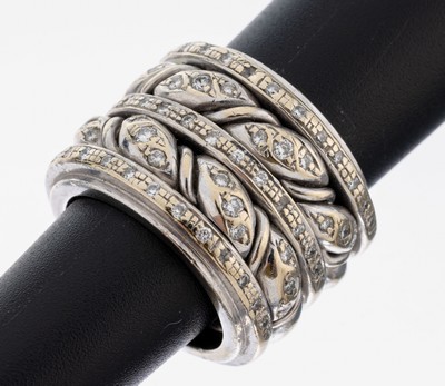 18 kt Gold Brillant-Ring, WG 750/000, Brillanten zus. ca. 0.92 Weiß/vs-si, RW 51, ca. 19.8 g