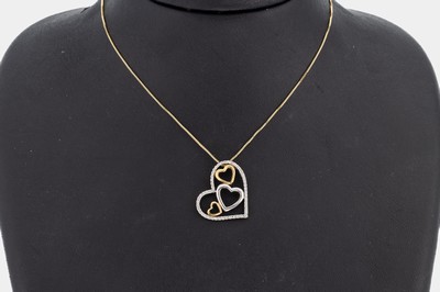 8 kt Gold Brillant-Anhänger, GG 333/000, Brillanten zus. ca. 0.28 ct Weiß/si-p1, an Kette L. ca. 44 cm, Karabinerschließe, ca. 3.29 g