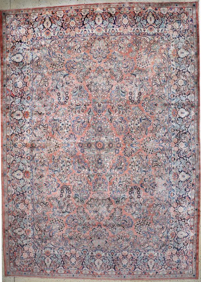 Us Re-Import Sarogh fein, Persien, um 1900,Korkwolle auf Baumwolle, ca. 420 x 303 cm, EHZ: 2