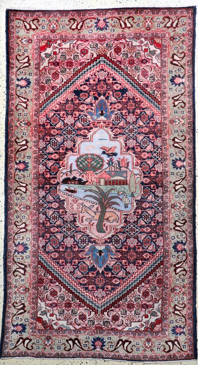 Täbriz alt, Persien, Mitte 20.Jhd, Wolle auf Baumwolle, ca. 237 x 130 cm, EHZ: 2-3