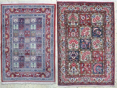 2 Lots Bachtiar & Mud fein, Persien, Ende 20.Jhd, Wolle auf Baumwolle, ca. 153 x 105 cm,EHZ: 2