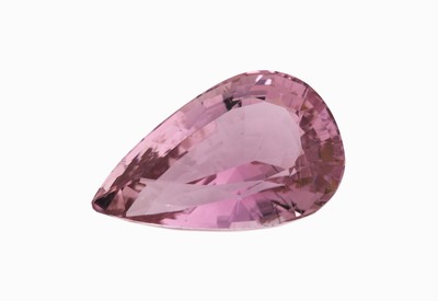 Loser Kunzit, ca. 70.45 ct, facett. Tropfen, schöne intensive Farbe, 32.50 x 20.50 x 17.00 mm, mit nat. Einschlüssen