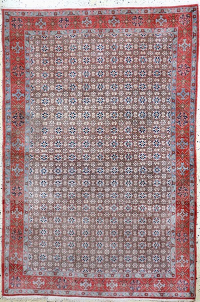 Ghom Kork fein, Persien, Mitte 20.Jhd, Korkwolle auf Baumwolle, ca. 210 x 142 cm, verblasst, EHZ: 2-3