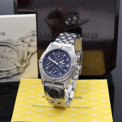 BREITLING Chronomat Blackbird Serie Speciale Armbandchronograph Referenz A13050.1, Schweiz verk. lt. beil. Pap. 03/1998, Automatik, Boden und Krone ...