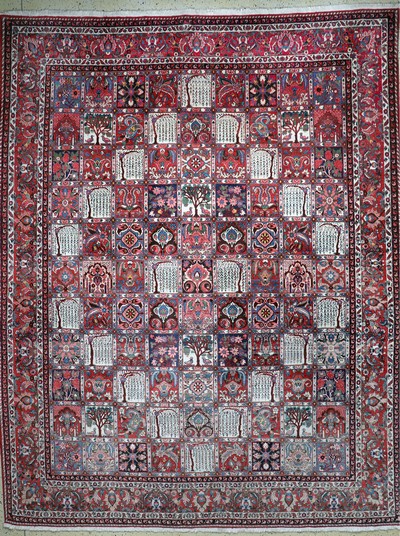 Felder Bachtiar fein, Persien, Mitte 20.Jhd, Wolle auf Baumwolle, ca. 388 x 308 cm,EHZ: 2