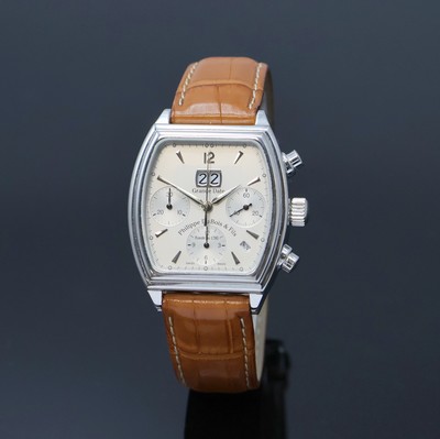 PHILIPPE DU BOIS auf 99 Stück limitierter Armbandchronograph Modell Grande Date in WG 750/000, Automatik, Schweiz um 2002, massives, ...