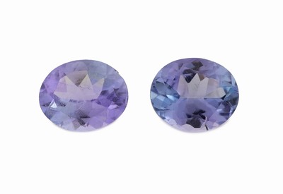 Lot 2 lose Tansanite, zus. ca. 1.76 ct, ovalfacett.