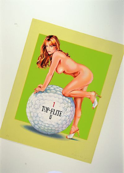 Mel Ramos, 1835 Sacramento-2018 Oakland, Top-Flite II, Farblithographie aus Velin, handsign., num. 11/199, ca. 73x57cm, u.Gl., R. ca. 110x78cm, WVZ ...