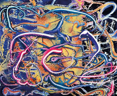 Franziska Wolff, geb. 1987 Berlin, Ohne Titel, Mischtechnik und Acryl auf Lwd, rückseitig sign. und dat. 12/2020, ca. 85x 70cm, Meisterschülerin ...