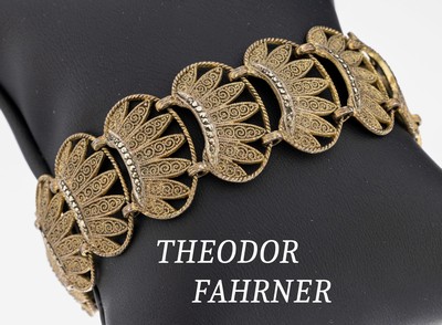 THEODOR FAHRNER Markasit-Armband, 1930er Jahre, 925er Silber verg., L. ca. 18.5 cm