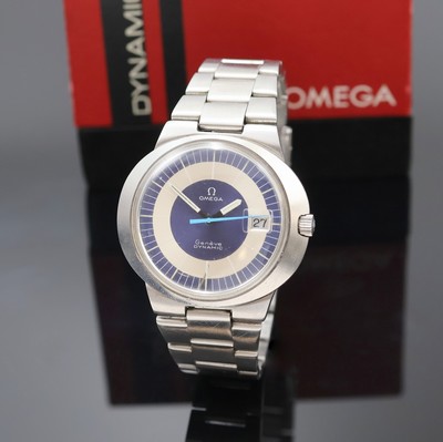 OMEGA Geneve Dynamic Herrenarmbanduhr in Stahl Referenz 166.039, Schweiz um 1970, Handaufzug, ovales Monocoque-Geh., orig. Gliederband m. Faltschl., ...