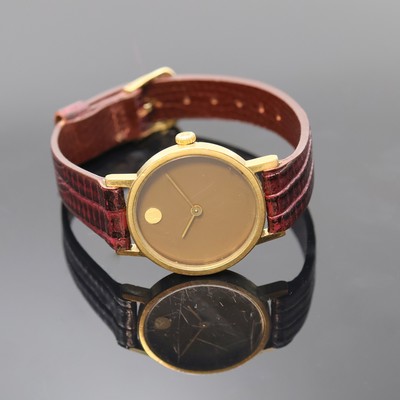 MOVADO / ZENITH Damenarmbanduhr Serie Museumswatch Referenz 20.0511.355, Handaufzug,Schweiz um 1970, verg. Gehäuse, Edelstahlboden aufgedr., braunes ...