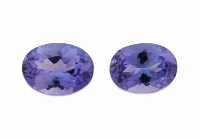 Lot 2 lose Tansanite, zus. ca. 1.73 ct, ovalfacett.