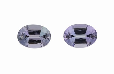 Lot 2 ovalfacett. Tansanit, zus. ca. 1.78 ct