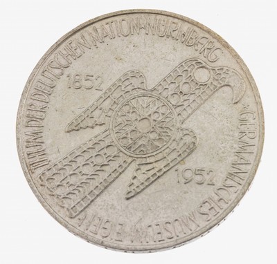 Silbermünze, 5 Mark, Deutschland 1952, Germanisches Museum Nürnberg
