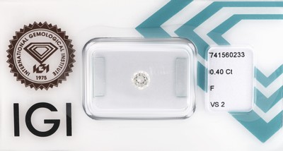Loser Brillant, 0.40 ct feines Weiß+(F)/vs2, eingeschweißt, IGI-Expertise