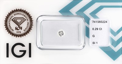 Loser Brillant, 0.29 ct feines Weiß(G)/si1, eingeschweißt, IGI-Expertise