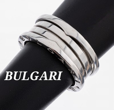 18 kt Gold BULGARI Ring, WG 750/000, Serie B Zero, sign., RW 59, ca. 10.2 g, orig. Etui und Umkarton