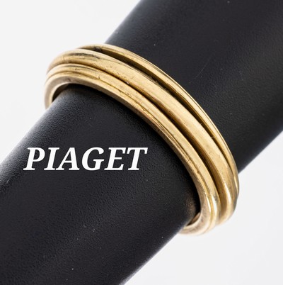 18 kt Gold PIAGET Ring, GG 750/000, mittlere Ringschiene drehbar, RW 62, ca. 9.4 g, sign. und num.