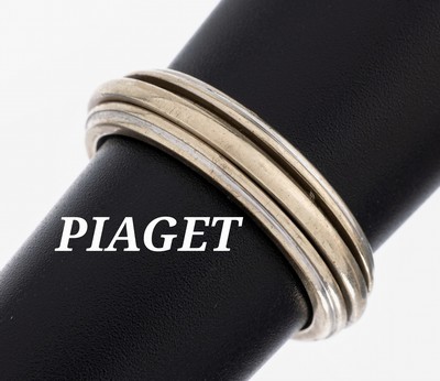 18 kt Gold PIAGET Ring, WG 750/000, mittlere Ringschiene drehbar, RW 64, ca. 10.0 g, sign. und num., Tragespuren, neue Rhod. empfohlen